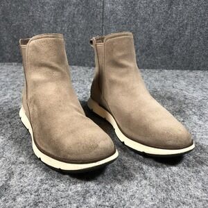 Cole Haan Zerogrand Chelsea Booties Womens 9 Beige‎ Suede Ankle Boots Flats